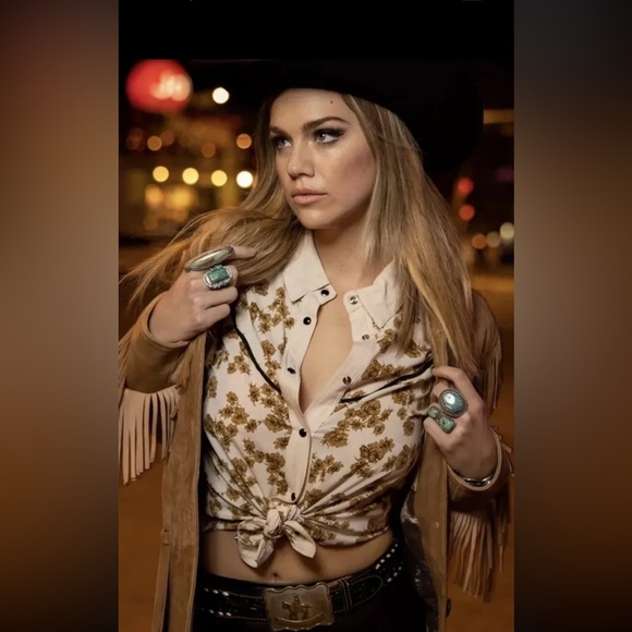 Double D Ranch Floral blouse 5th Ave Top western style Sz S,new with tags $269 - Picture 1 of 10